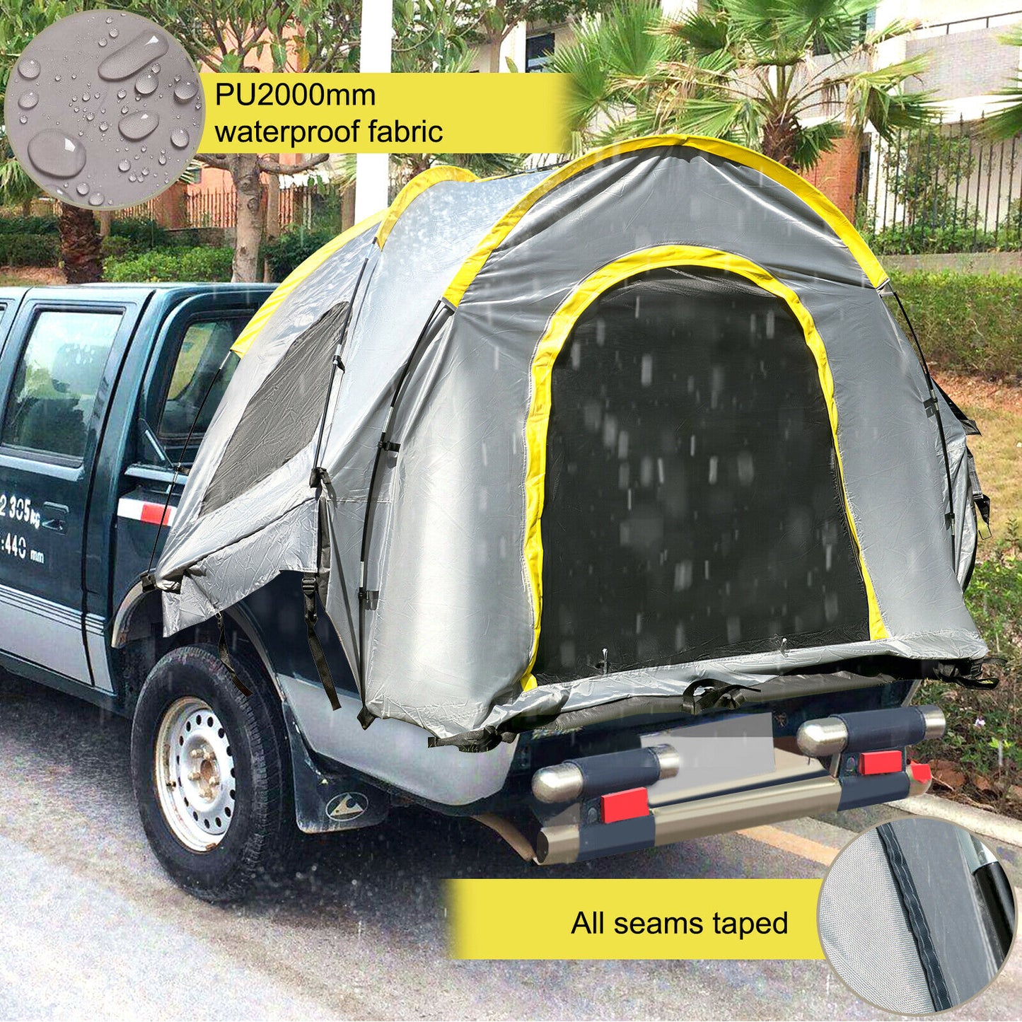 5-8 FT Waterproof Truck Tent Car Accessories Bed for Full / Mid Size Truck 2-Person