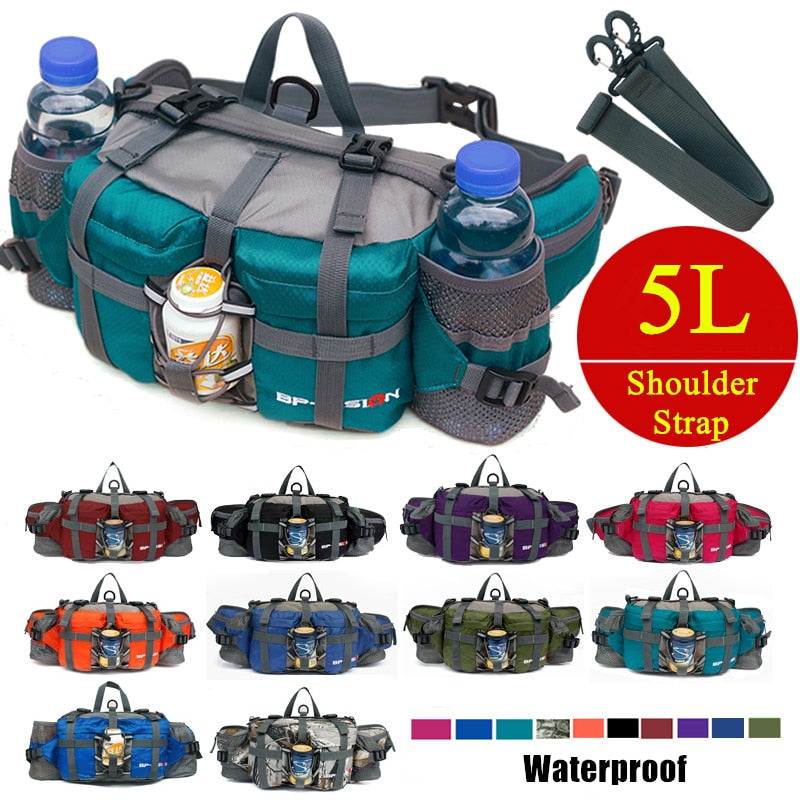 Waterproof Nylon Outdoor Waist Bag  for hiking, Backpacking Sports, Mountain biking ,